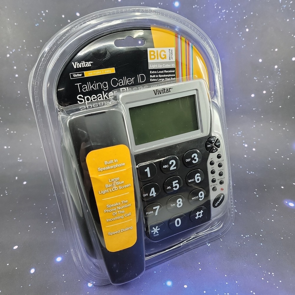 NEW Vivitar Talking Caller ID Speaker Phone, Big Number/Buttons, Corded Landline